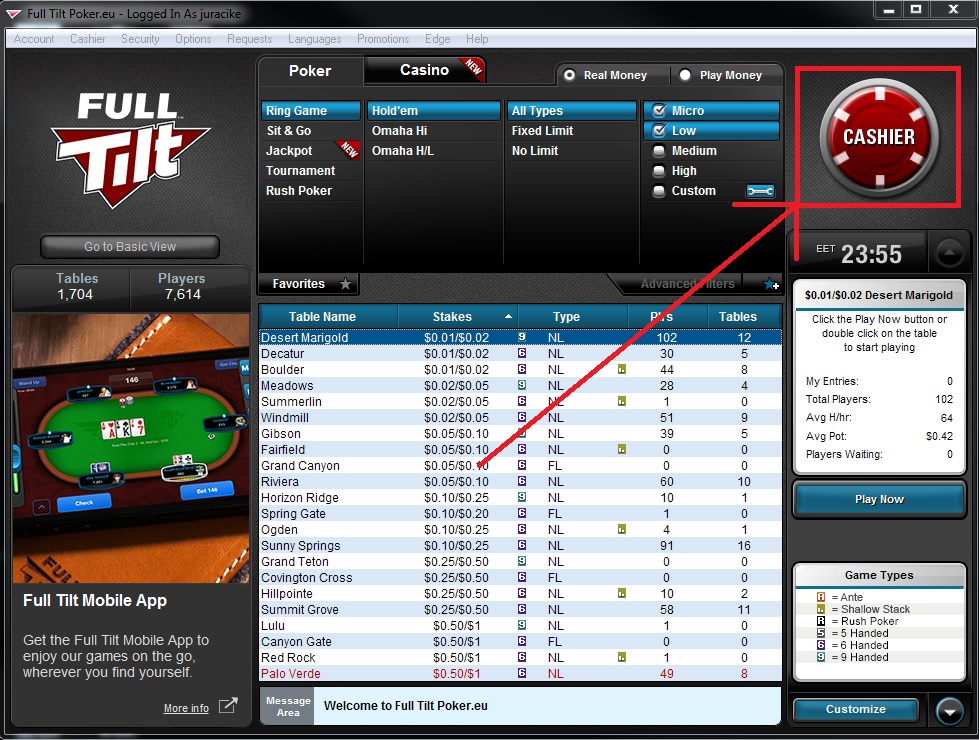 Pago a través de fulltiltpoker