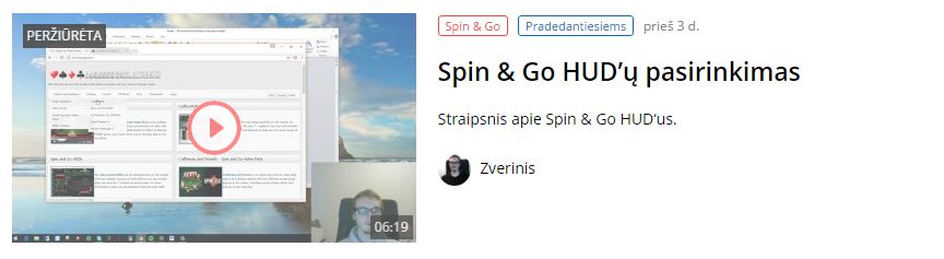 spin & go hud pasirinkimas