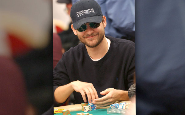 Tobey Maguire playing poker
