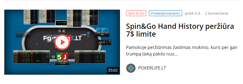 Spin&Go Hand History peržiūra 7$ limite