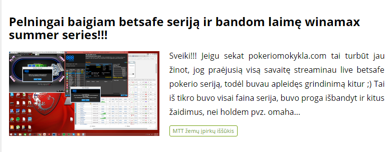 Pelningai baigiam betsafe seriją ir bandom laimę winamax summer series!!!