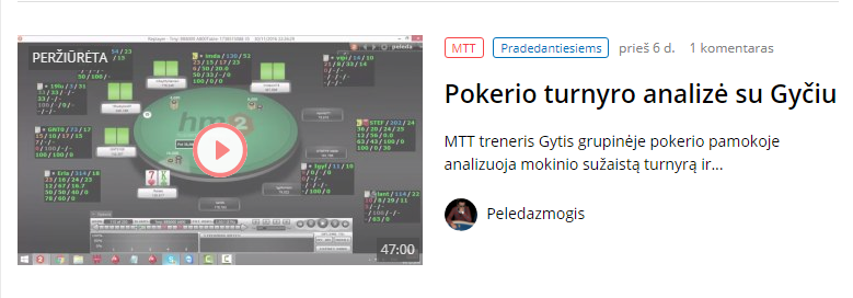 Pokerio turnyro analizė su Gyčiu