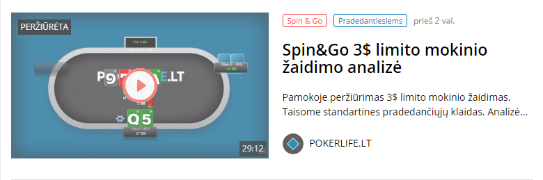 Spin&Go 3$ limito mokinio žaidimo analizė