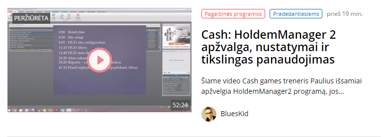 Cash: HoldemManager 2 apžvalga, nustatymai ir tikslingas panaudojimas