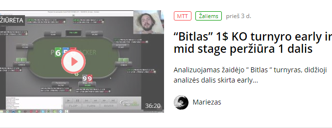 “Bitlas” 1$ KO turnyro early ir mid stage peržiūra 1 dalis