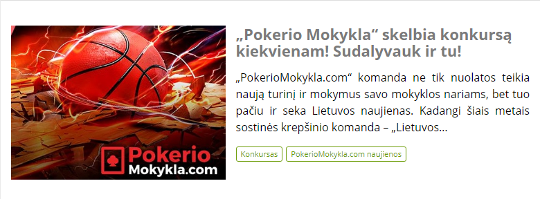 „Pokerio Mokykla“ skelbia konkursą kiekvienam! Sudalyvauk ir tu!