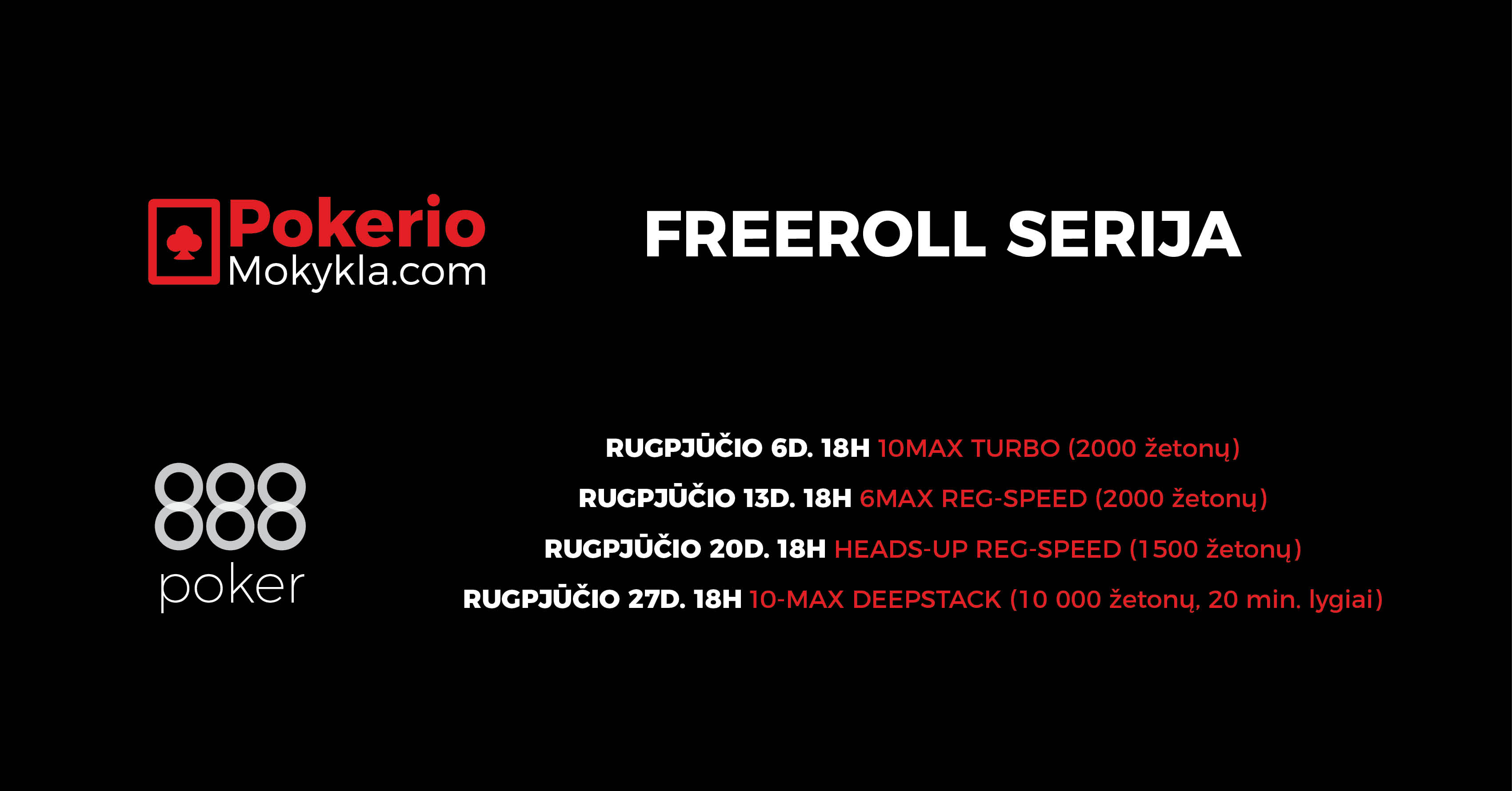 Freeroll harmonogram august