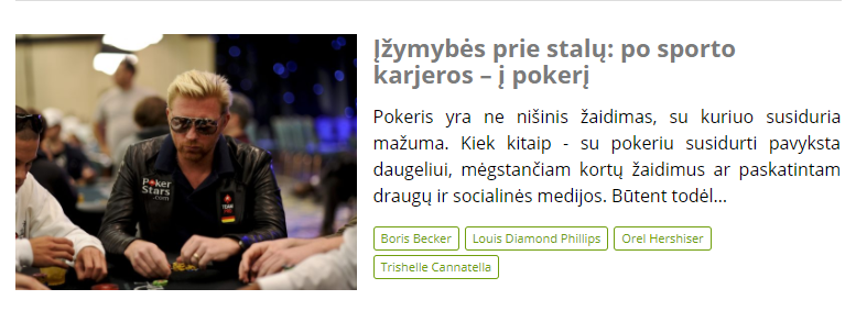 Celebrity pri stoloch: po športovej kariére – do pokru