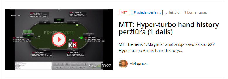 MTT: Revisione della cronologia delle mani hyper-turbo (parte 1)