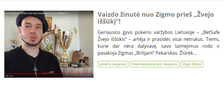 Vaizdo žinutė nuo Zigmo prieš „Žvejo iššūkį“!