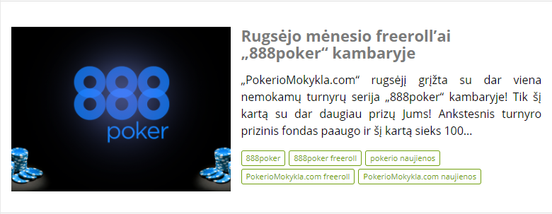 Rugsėjo mėnesio freeroll’ai „888poker“ kambaryje