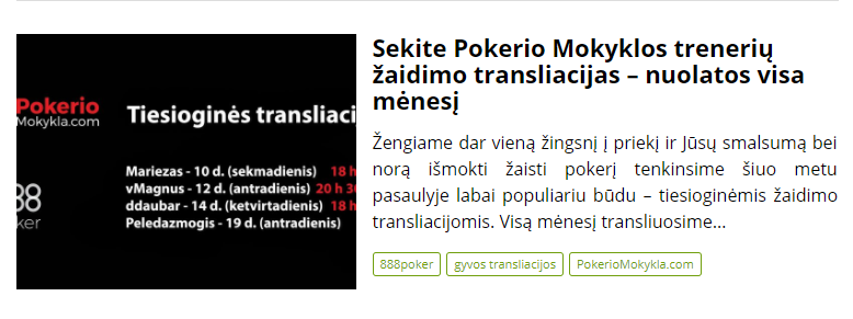 Sekite Pokerio Mokyklos trenerių žaidimo transliacijas – nuolatos visa mėnesį