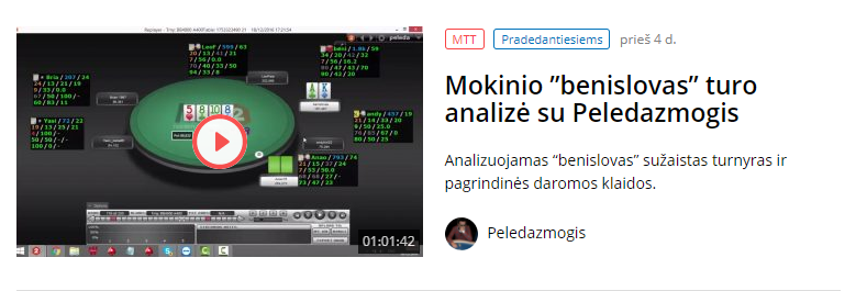 Analýza turnaja študenta „benislovas“ s Peledazmogis