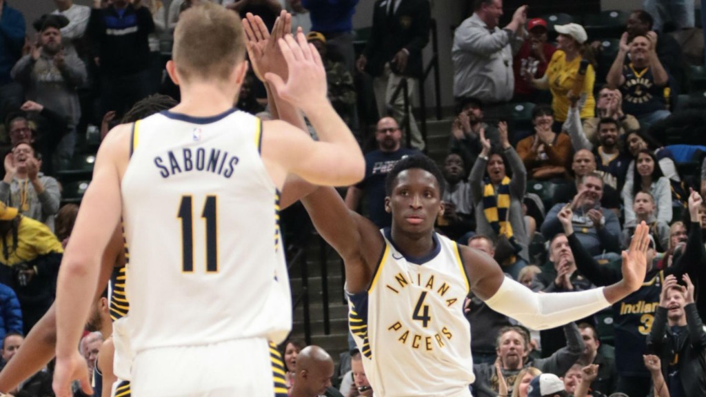 Domantas Sabonis and Victor Oladipo