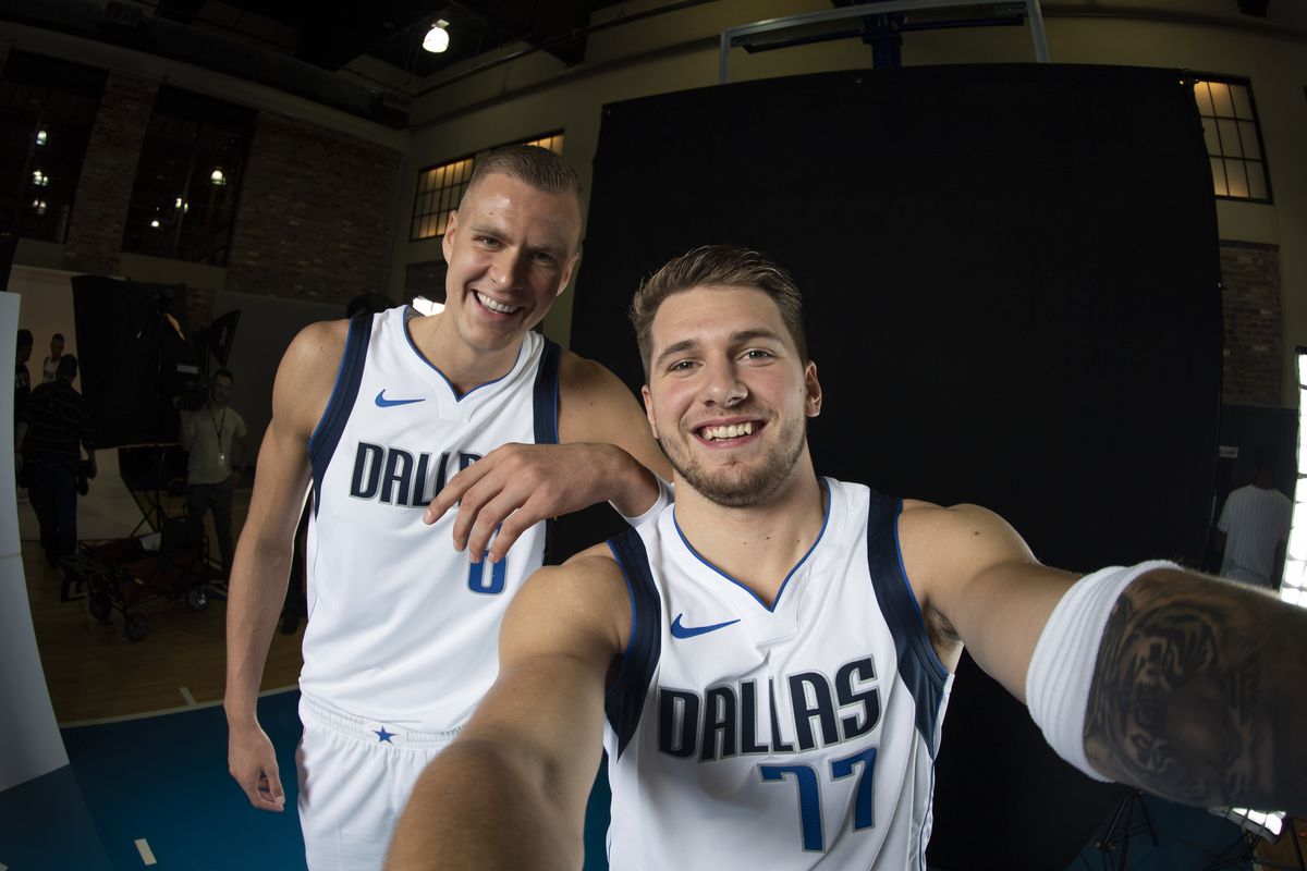 Kristaps Porzingis and Luca Dončič Dallas Mavericks