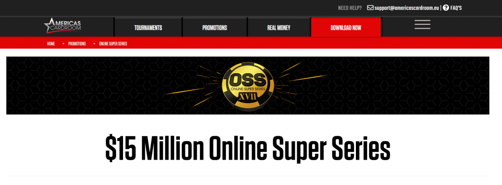 americas cardroom 15 million online poker series