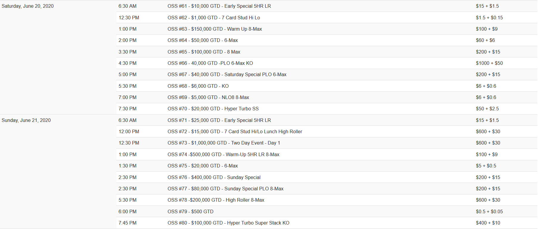 americas cardroom tournament schedule