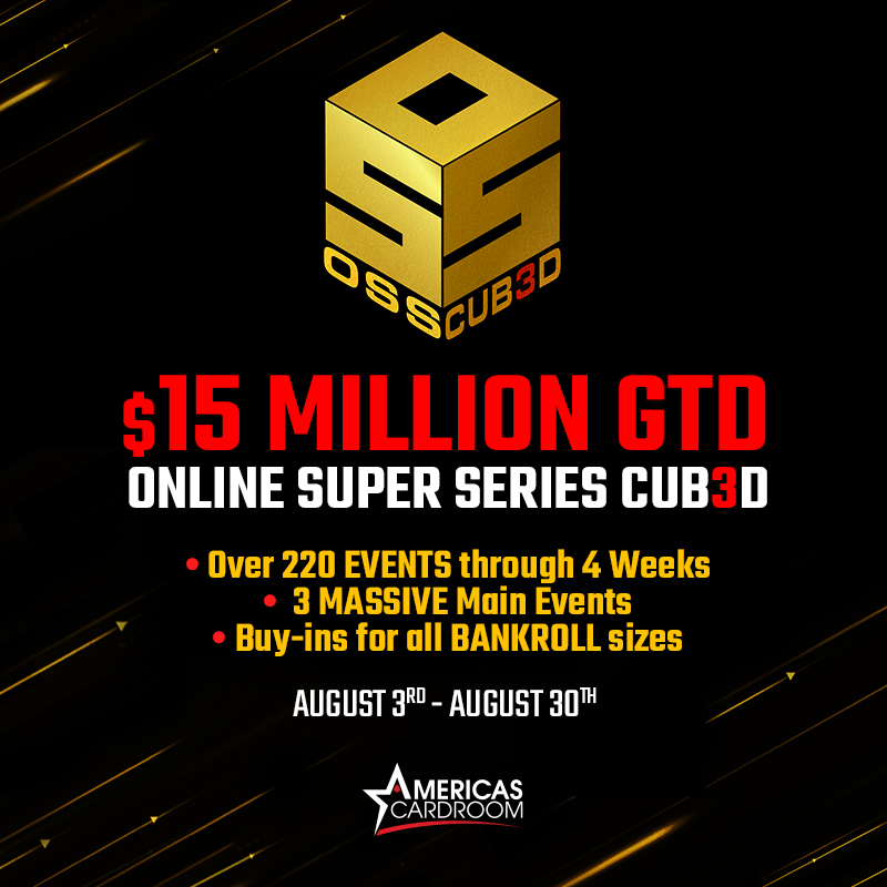 americas cardroom oss cub3d 15 million gtd acr