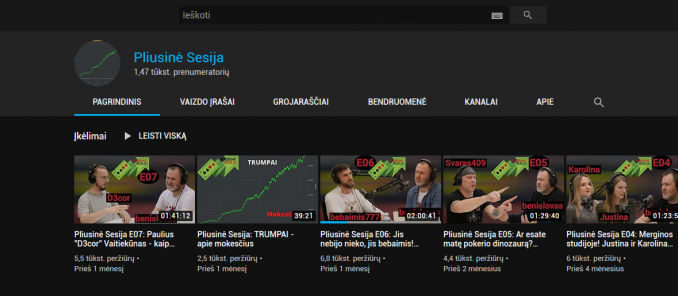 pliusinė sesija youtube benislovas bebaimis