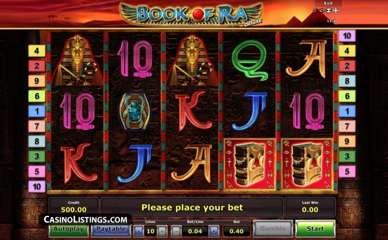 Book of Ra casino simboliai