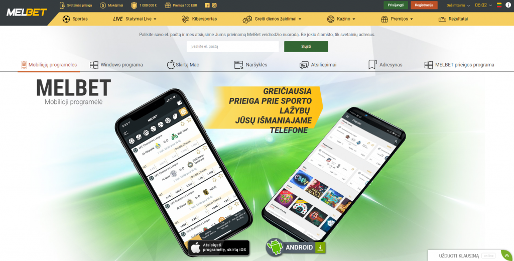 Melbet mobiiliversio (Melbet app)