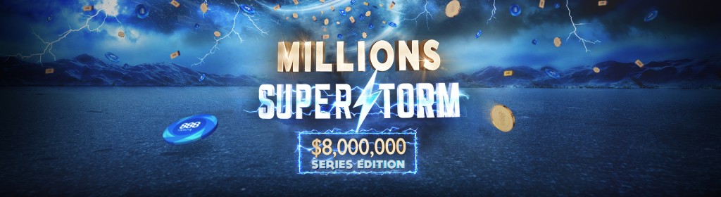 miljoniem superstorm sērija 888 pokers 8m gtd