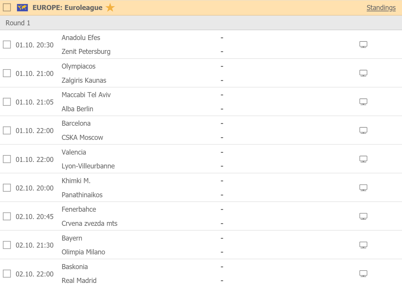 Euroleague erster Runde Zeitplan Flashscore CSKA Barcelona Baskonia Real Madrid Žalgiris Olympiacos