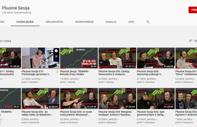 pliusinė sesija podcast youtube paskyra