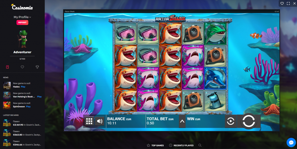 Razor Shark, Push gaming