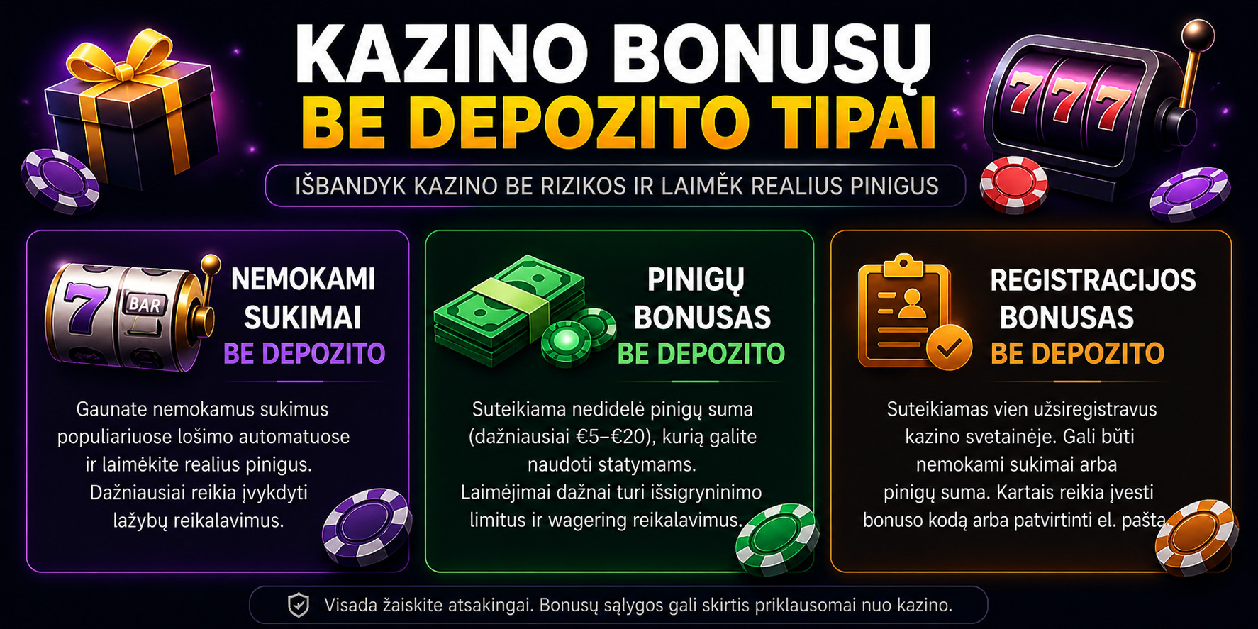kazino bonusai be depozito