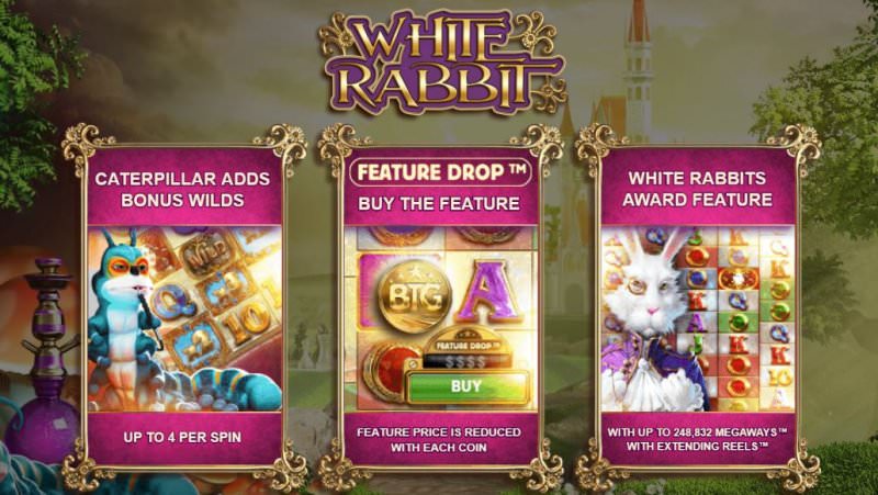 Símbolos especiales de suerte del tragamonedas White Rabbit