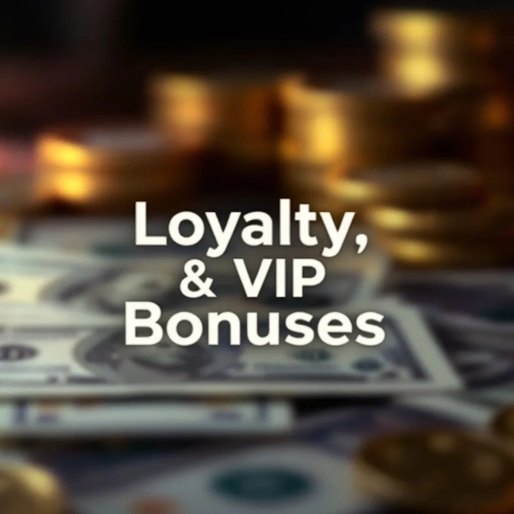 Online casino banner with only this text in the picture: Loyalty & VIP Bonuses.
In the background, money