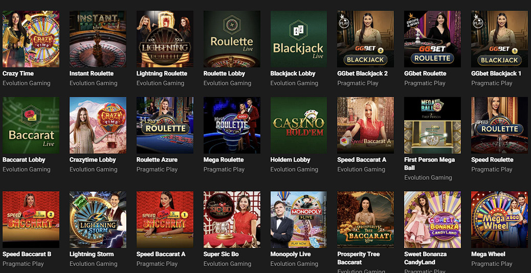 gg.bet live casino games